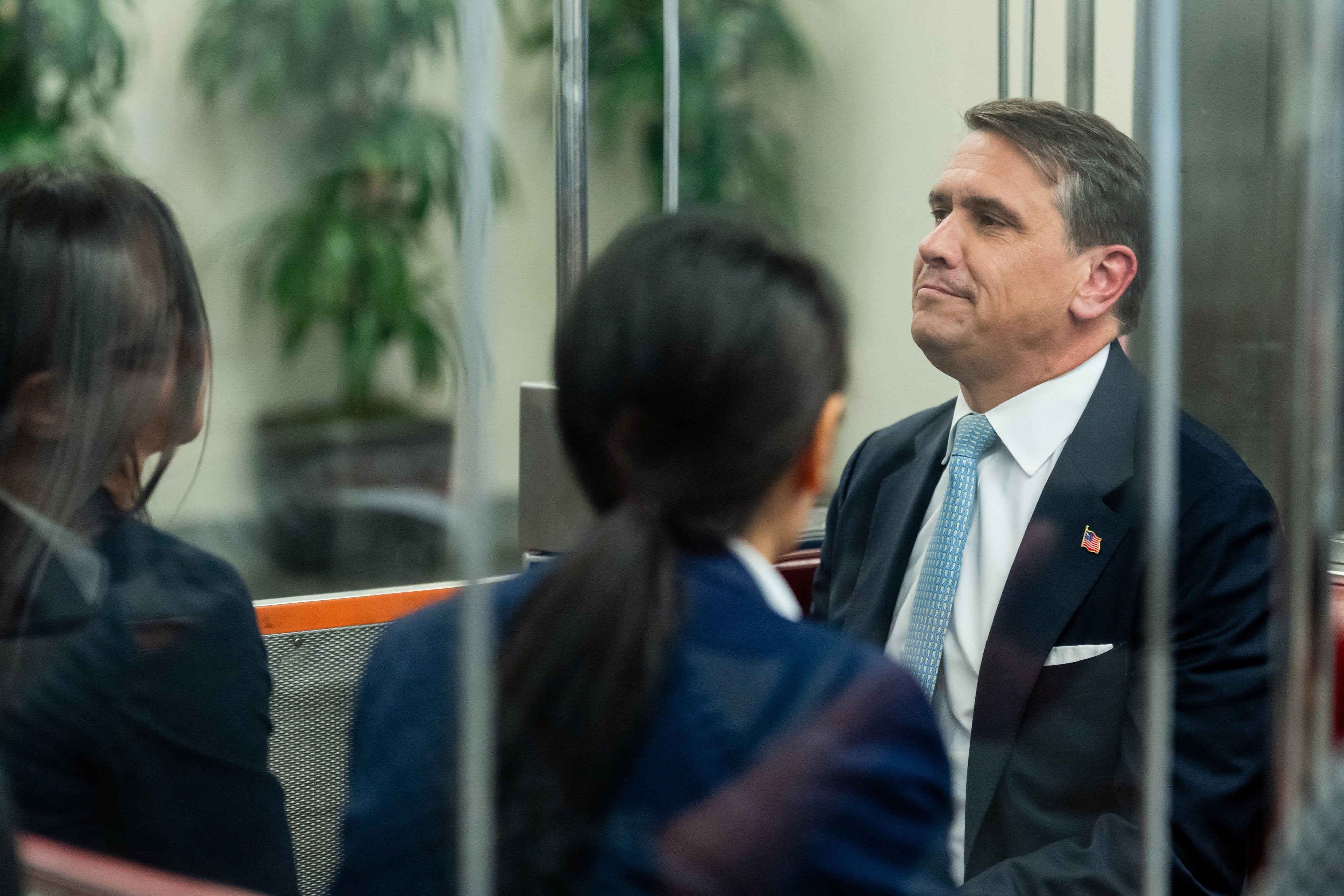 Acting US Attorney General Todd Blanche rides the Senate Subway after a meeting with U.S. Senator Bill Cassidy (R-LA) and U.S. Senator Lisa Murkowski (R-AK), at the U.S. Capitol, in Washington, D.C., U.S., August 5, 2026. REUTERS/Eric Lee
